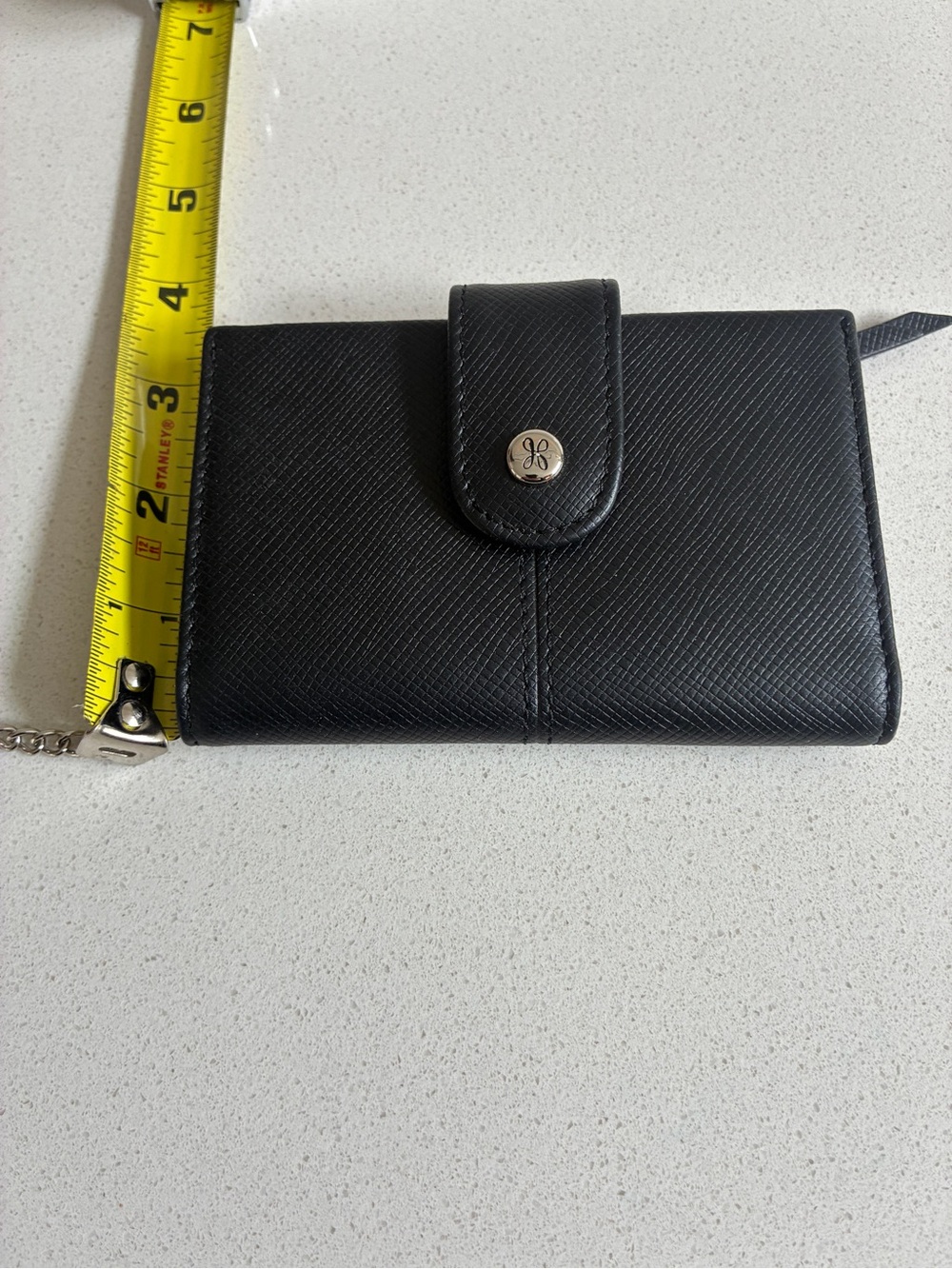 Hobo Essential Card Case Black Leather Snap Wallet - Picture 8 of 11